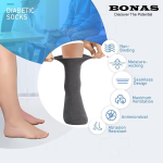 Bonas Diabetic Socks Non-Binding Cotton With Non-Slip Socks - Image 4