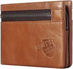 Genuine Leather RFID Protected Wallet With Removable Zipper - Image 11