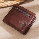 Genuine Leather RFID Protected Wallet With Removable Zipper - Image 18