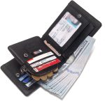 Genuine Leather RFID Protected Wallet With Removable Zipper - Image 9