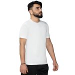 Mens Plain White Short Sleeve Active Crew Neck Sport T-Shirt - Image 3
