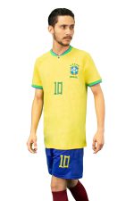 Brazil Soccer Jersey With Neymar JR Name and Number 10 For Men - Image 5