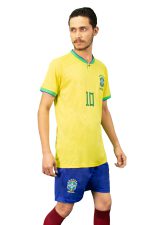 Brazil Soccer Jersey With Neymar JR Name and Number 10 For Men - Image 4