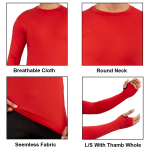Mens Crew Neck Long Sleeve Tops Athletic Thumb Hole T shirts - Image 22