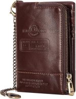 Leather Wallet Chain Bi-fold With RFID Blocking Security Wallet - Image 10