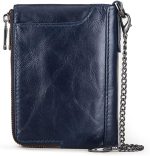 Leather Wallet With Anti-Theft Chain RFID Protected Wallets - Image 4