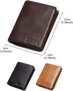 Mini Bifold Genuine Leather With RFID Blocking Slim Wallet - Image 7