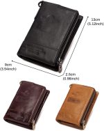 Leather Wallet Chain Bi-fold With RFID Blocking Security Wallet - Image 17