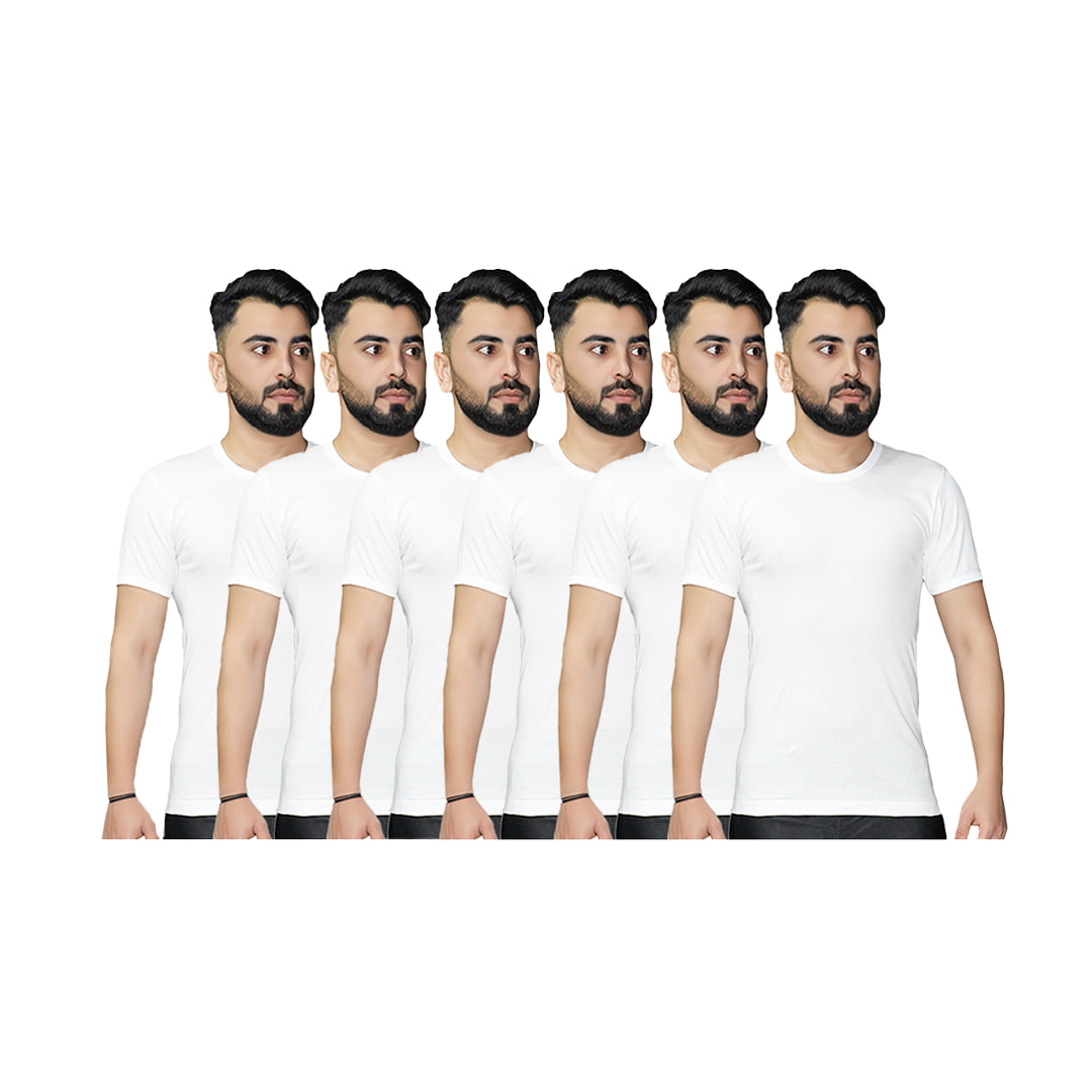 ZICO White Round Neck Undershirt 6PCS 6pcs Men's White R/N Cotton Innerwear Smooth And Breathable - Image 1