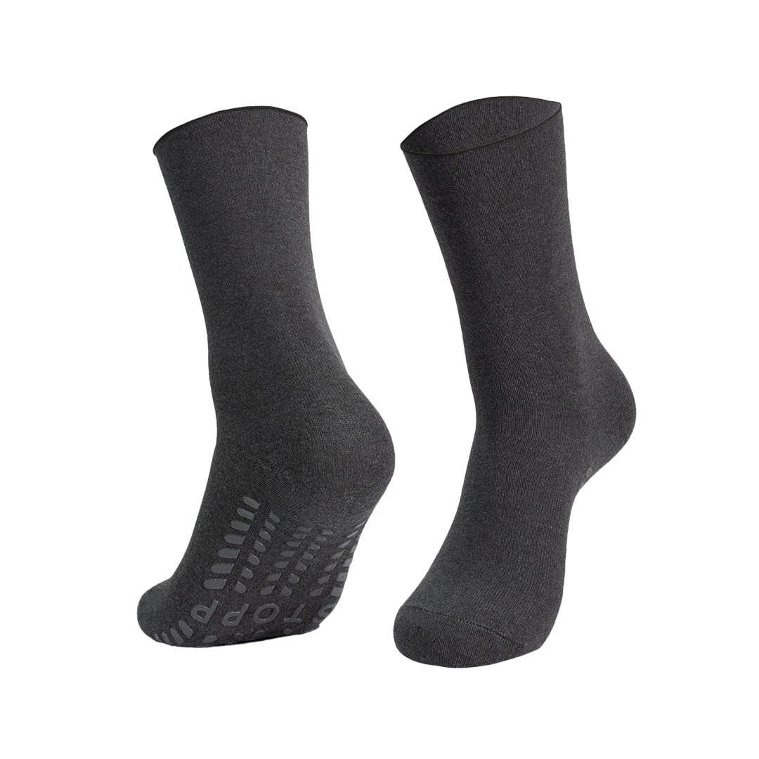 Bonas Diabetic Socks dark grey Bonas Diabetic Socks Non-Binding Cotton With Non-Slip Socks - Image 1