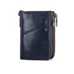 Leather Wallet With Anti-Theft Chain RFID Protected Wallets