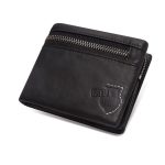 Genuine Leather RFID Protected Wallet With Removable Zipper