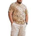 No.7 OVERS Men's Plus Size Camouflage Desert S/S T-Shirt (3XL-6XL)
