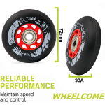 No.1 Single Inline Skate Wheels with Bearings ILQ-9 Size (72-76-80)mm - Image 5