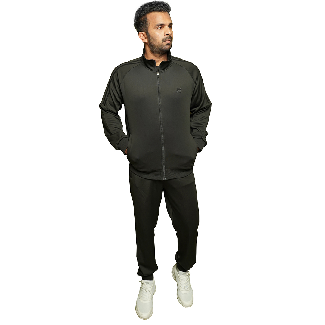 1-(3) Mens Full Zip L/Sleeve Jogging Running Athletic Tracksuit Set - Image 1