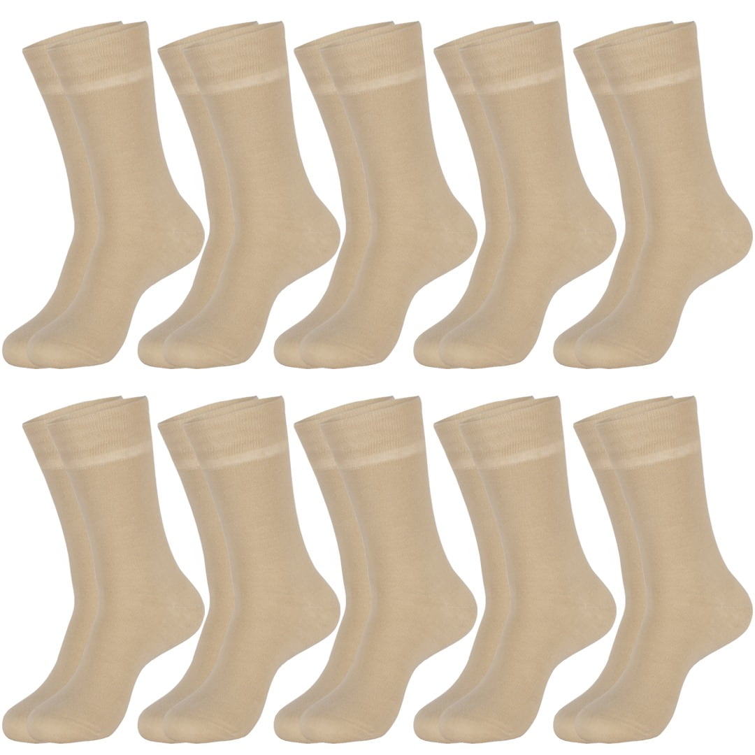 10 OVERS Multi Pairs Men's Army Crew Socks Beige - JUAN RAUL Military Style, Durable, Breathable Cotton, Size 40-44 - Image 1