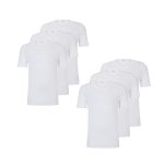 6pcs Men's White R/N Cotton Innerwear Smooth And Breathable