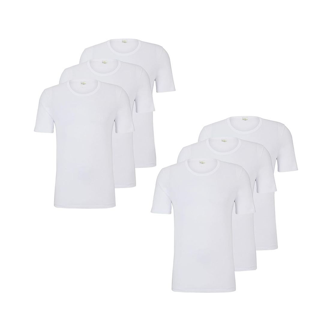 DNA-T-Shirt-1-(1) 6pcs Men's White R/N Cotton Innerwear Smooth And Breathable - Image 1