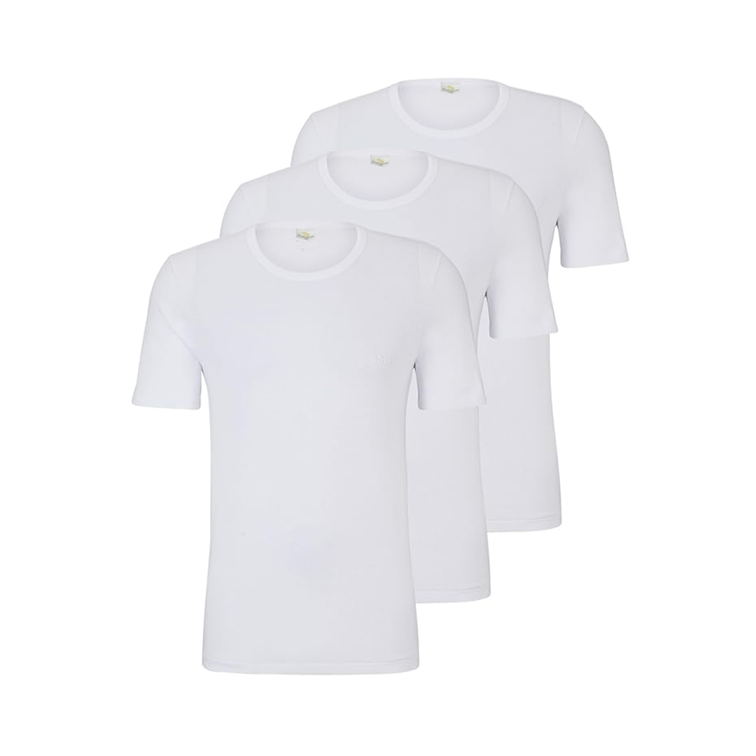 DNA-T-Shirt-1 3pcs Men's White R/N Cotton Innerwear Smooth And Breathable - Image 1