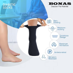 3Pairs Diabetic Socks, Non-Binding Cotton Crew Diabetic Socks - Image 19