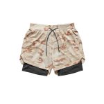 Men's 2 In 1 Army Sports Wear Strechable And Smooth Shorts - Image 7