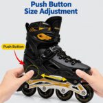 Black Inline & Roller Skates Shoes Adjustable Size With Protection Gear Complete Set. - Image 8