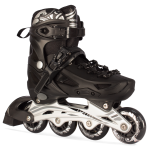 Black/Silver Inline & Roller Skates Shoes Adjustable Size With Complete Set