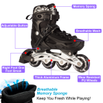 Black/Silver Inline & Roller Skates Shoes Adjustable Size With Complete Set - Image 2