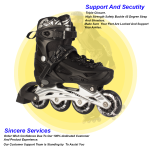 Black/Silver Inline & Roller Skates Shoes Adjustable Size With Complete Set - Image 5