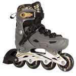 Grey/Gold Inline & Roller Skates Shoes Adjustable Size With Complete Set