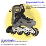 Grey/Gold Inline & Roller Skates Shoes Adjustable Size With Complete Set - Image 5