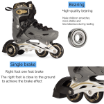 Grey/Gold Inline & Roller Skates Shoes Adjustable Size With Complete Set - Image 3