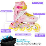 Pink/Yellow Inline & Roller Skates Shoes Adjustable Size With Complete Set - Image 2