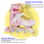 Pink/Yellow Inline & Roller Skates Shoes Adjustable Size With Complete Set - Image 5
