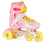 Pink/Yellow Inline & Roller Skates Shoes Adjustable Size With Complete Set - Image 4