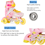 Pink/Yellow Inline & Roller Skates Shoes Adjustable Size With Complete Set - Image 3
