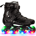 Multi LED Professional Inline Skates Shoes With Multicolored LED Wheels