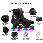 Multi LED Professional Inline Skates Shoes With Multicolored LED Wheels - Image 3