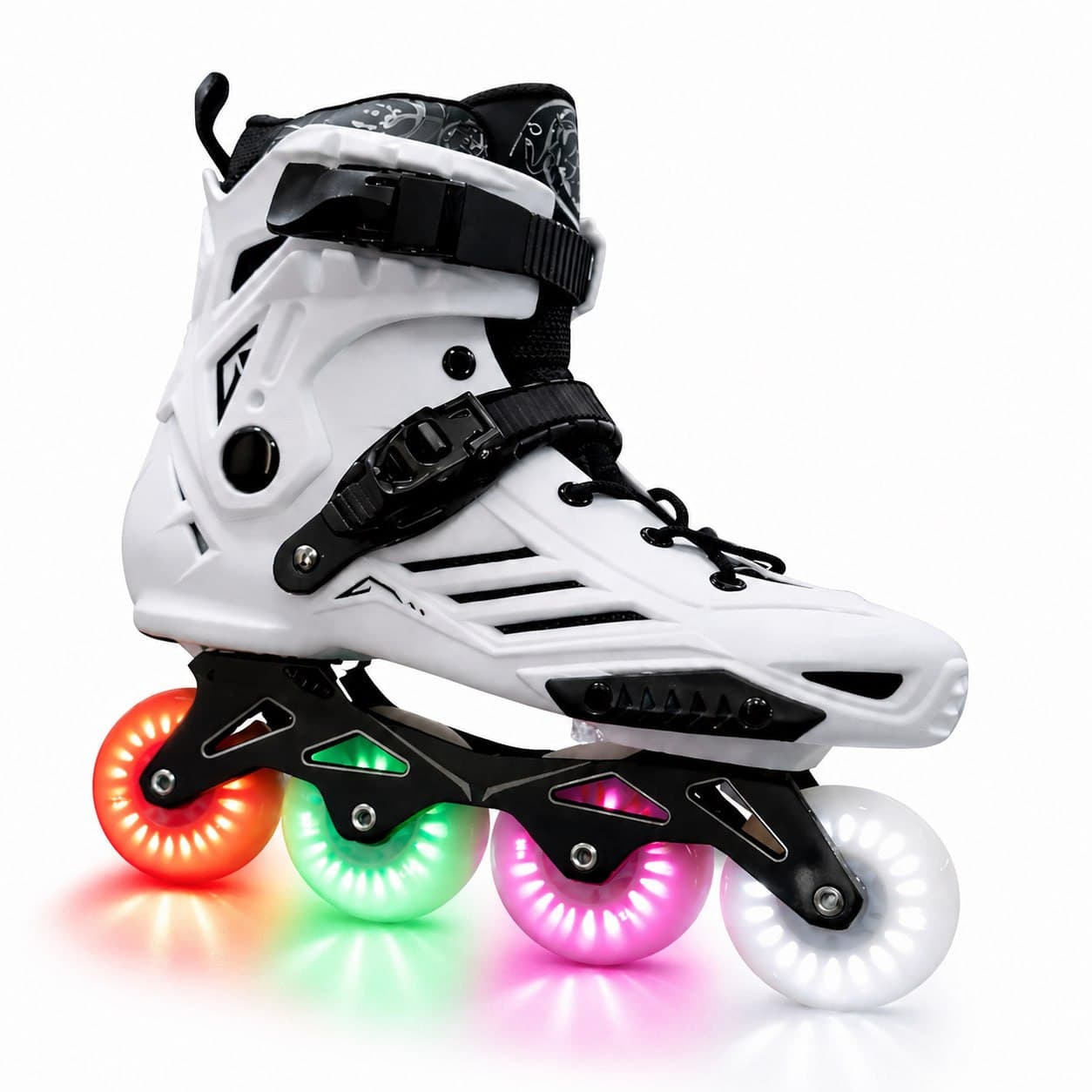 LED Professional Skates Wht 1 LED Professional Inline Skates Shoes With LED Lights Wheels. 36-46 - Image 1