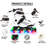 MultI LED Professional Inline Skates Shoes With Multicolored LED Wheels - Image 3