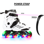 MultI LED Professional Inline Skates Shoes With Multicolored LED Wheels - Image 4