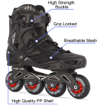 Professional Inline Skates For Adults Urban Style Skates Shoes Black - Image 3