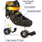 Quad Black/Green Roller Skates Adjustable Size For Beginners With Complete Set - Image 5