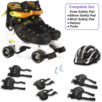 Quad Black/Green Roller Skates Adjustable Size For Beginners With Complete Set - Image 6