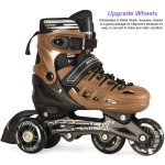 Black/Brown Inline & Roller Skates Shoes Adjustable Size With Complete Set - Image 5