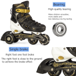 Black/Gold Inline & Roller Skates Shoes Adjustable Size With Complete Set - Image 4