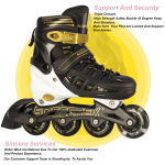 Black/Gold Inline & Roller Skates Shoes Adjustable Size With Complete Set - Image 5