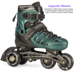 Black/Green Inline & Roller Skates Shoes Adjustable Size With Complete Set - Image 5
