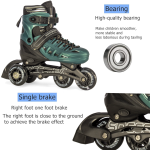 Black/Green Inline & Roller Skates Shoes Adjustable Size With Complete Set - Image 4