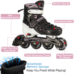 Black/Pink Inline & Roller Skates Shoes Adjustable Size With Complete Set - Image 2